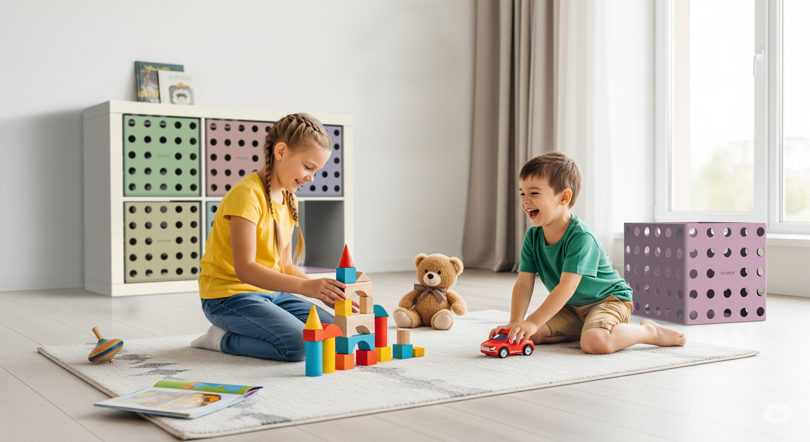 kids in room happily playing